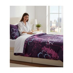 Room Essentials Purple Floral Twin Comforter - Pink & Lavender Botanical Bedding